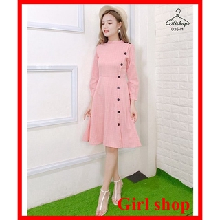 ⚡️[HÀNG CAO CẤP]Đầm Công Sở Kiểu Caro Phối Nút