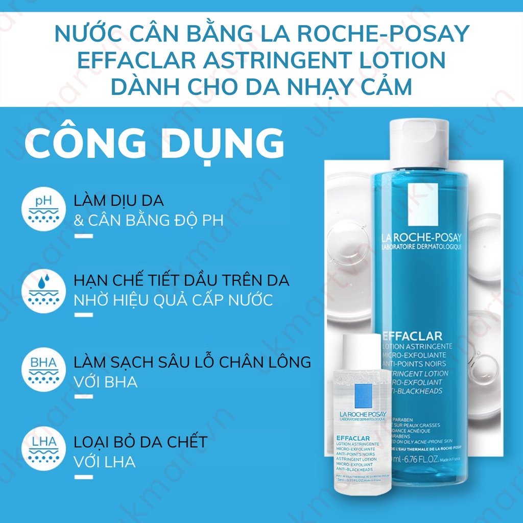 Nước Hoa Hồng La Roche-Posay Cho Da Thường, Nhạy Cảm 200ml Soothing Lotion Sensitive Skin Giàu Khoáng Cho Da Dầu