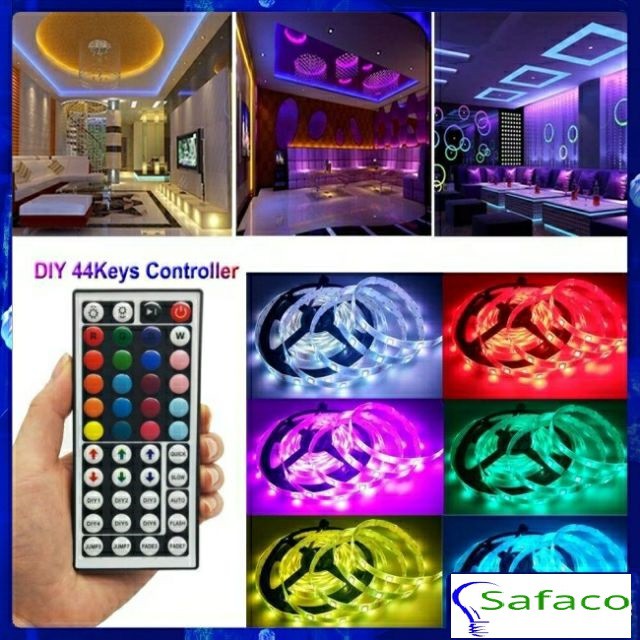 Combo Bộ 10m LED DÂY DÁN TOP TOP ĐỔI 7 MÀU RGB 5050 RGB Chống nước - Phủ Silicone ( DÙNG CHO TOPTOP - 44 PHÍM))