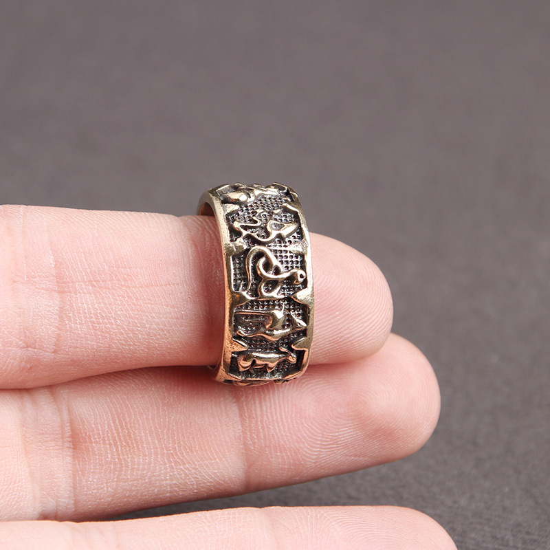 Nhẫn đeo họa tiết cung hoàng đạo bằng đồng nguyên chất thời trang