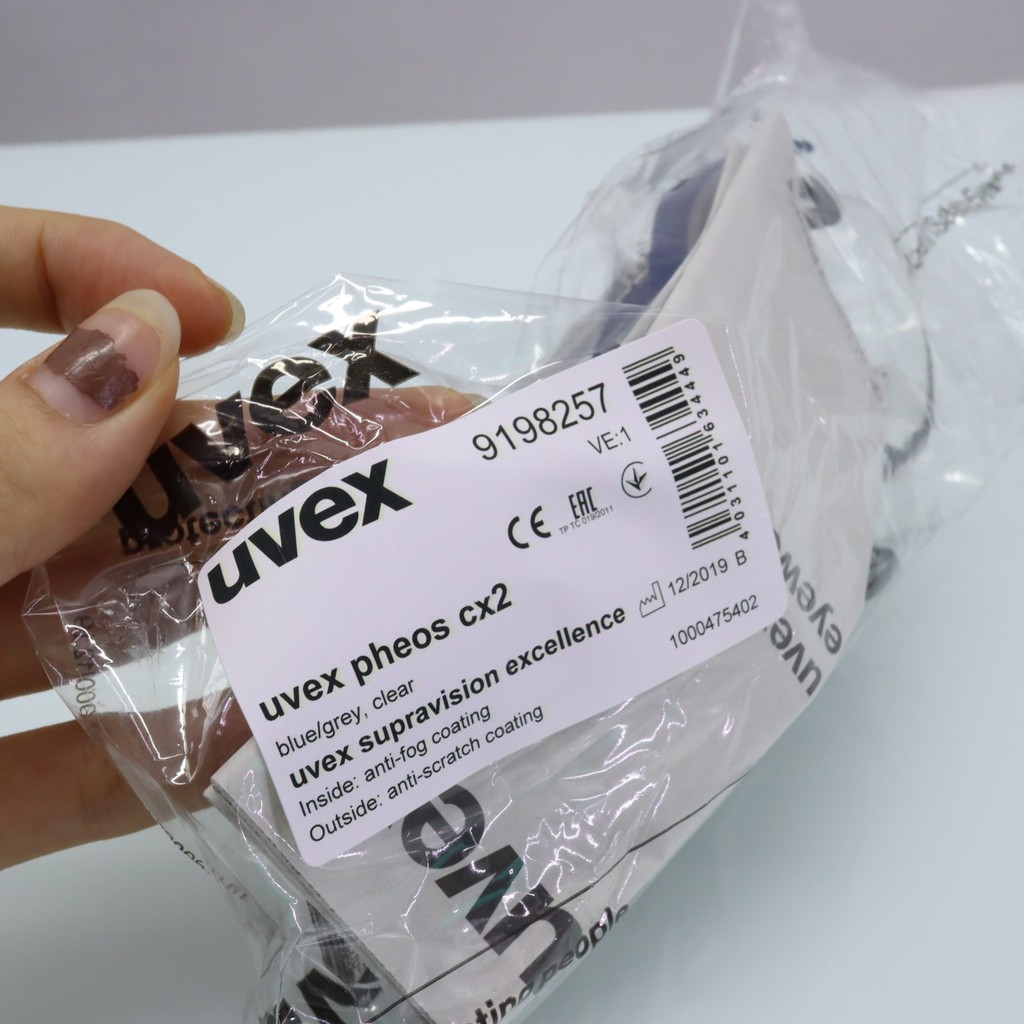 Kính bảo hộ UVEX PHEOS CX2 9198257 kính chống bụi, chống hơi nước trầy xước vượt trội, ngăn chặn tia UV, mắt kính đi xe