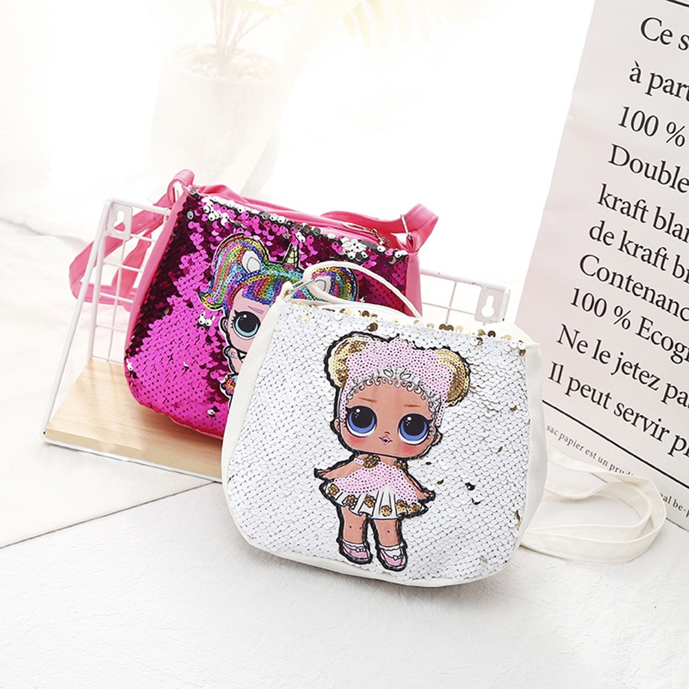Túi đeo chéo đính sequin lấp lánh dễ thương dành cho bé gái