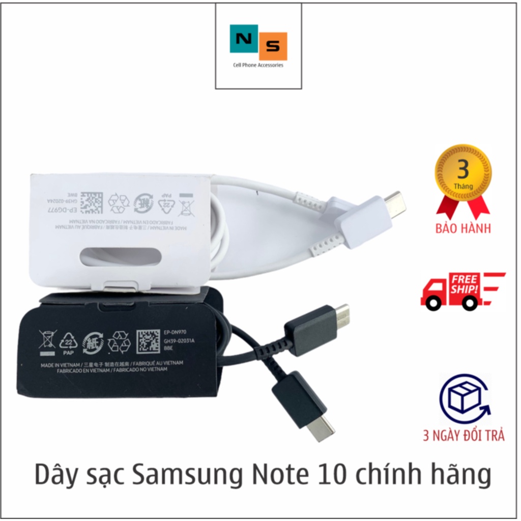 Dây Sạc Nhanh Samsung Note 10 Dài 1 Mét 2 Đầu Type C