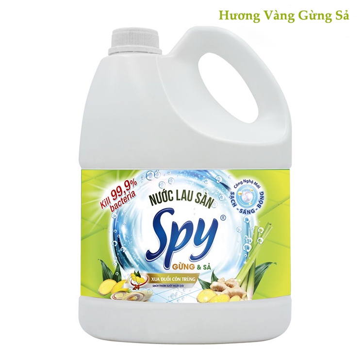 Nước lau sàn SPY, nước lau nhà dung tích 3600ml 4 mùi hương Quế, gừng xả, chanh, cam mã hàng SP000055