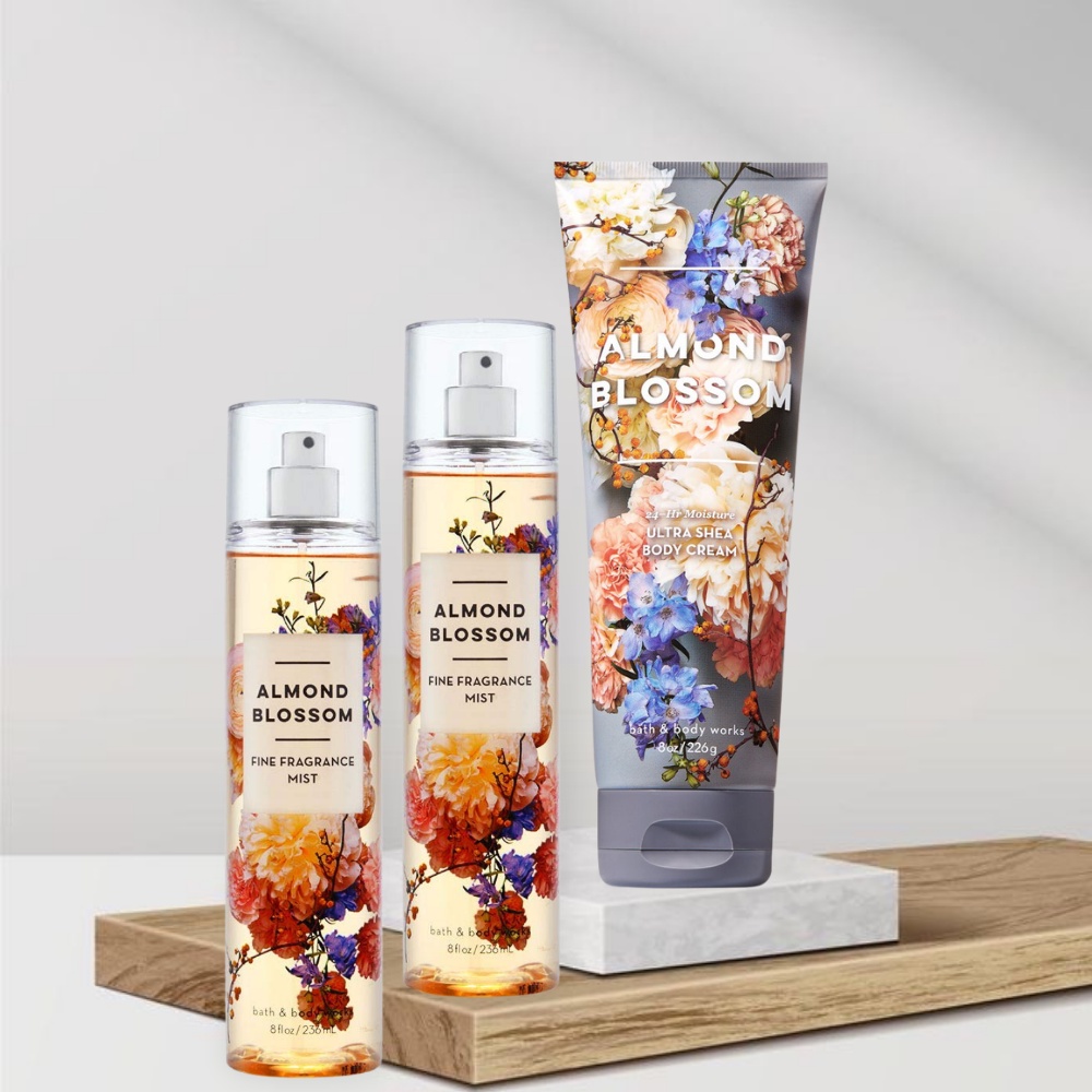 Xịt Thơm Toàn Thân Body Mist Bath & Body Works Almond Blossom - Hương Thơm Ngọt Ngào Chai 236ml