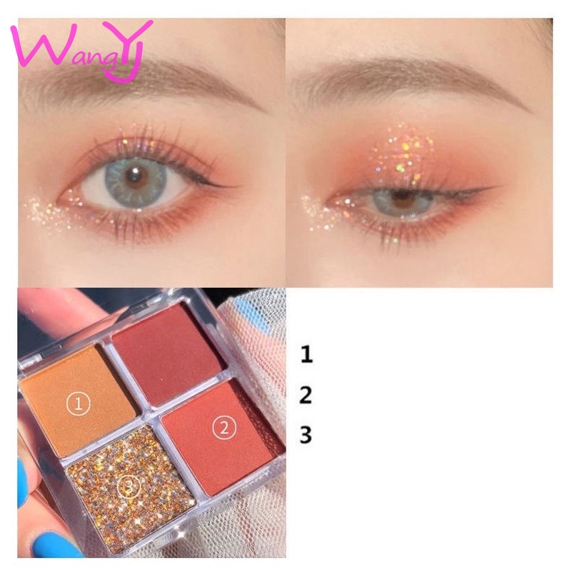 Bảng Phấn Mắt 4 Màu Sắc Hiệu Ứng Lì/ Ánh Ngọc Trai Lấp Lánh Meibaoge