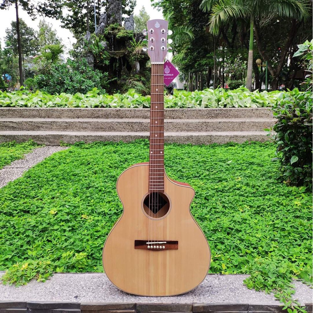 Đàn guitar acoustic chuyên tập chơi có ty - Guitar acoustic SVA1 tặng full phụ kiện - Bảo hành 1 năm