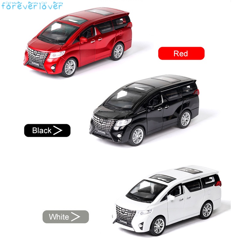  1:32 Alphard Car Model with Sound&Light Effect Can be Opened Pull Back Business Diecast Alloy Model Decor for Kids