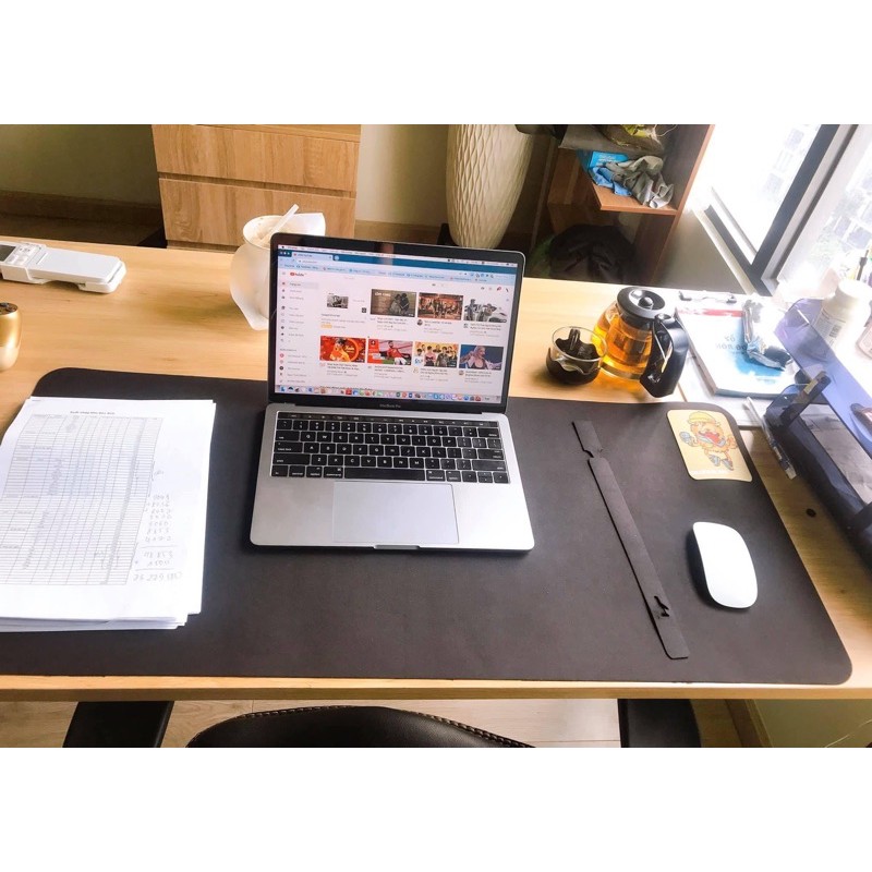 mousepad desk pad lót chuột full đen full da chống trượt cỡ lớn 30x80 40x90 kèm ảnh thật sản phẩm