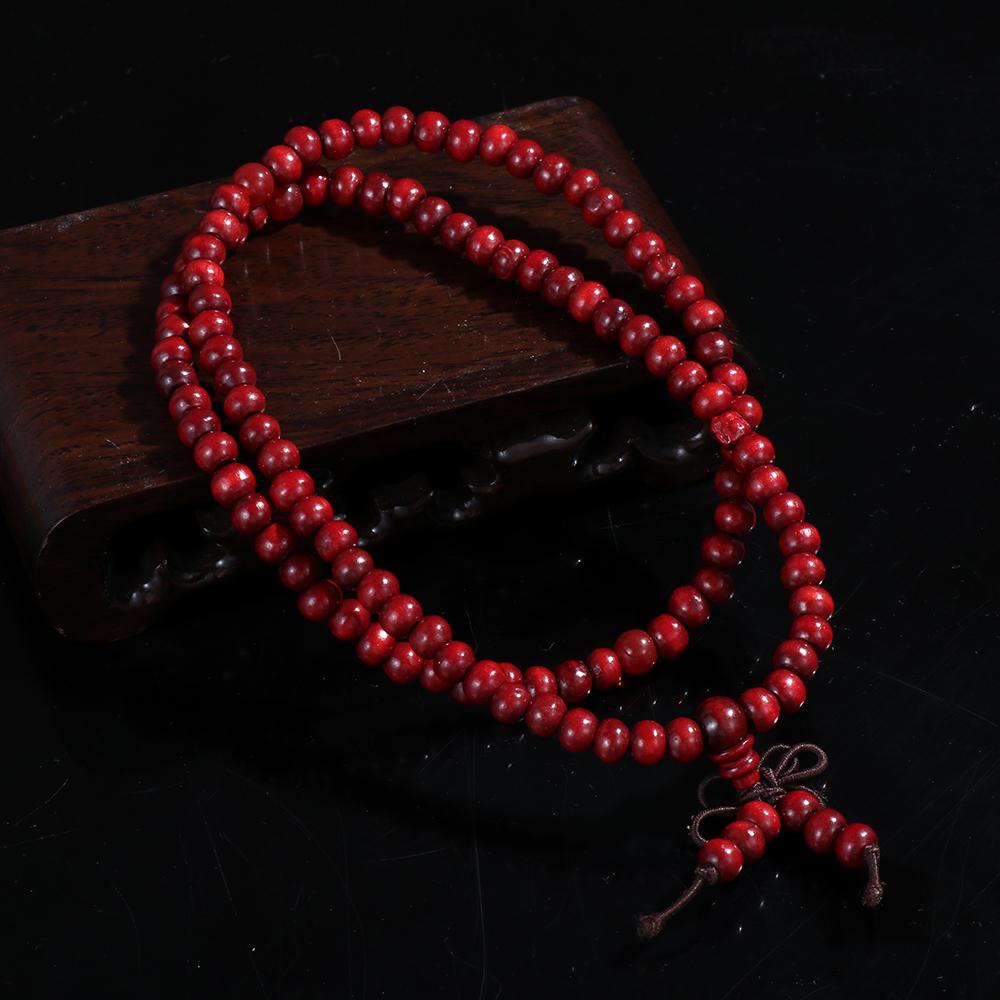 BANANA New Prayer Bead Bangle 6mm Bead Buddhist Buddha Natural Sandalwood Bracelet Women Gift Men Prayer Bead Vintage Style Meditation Wood