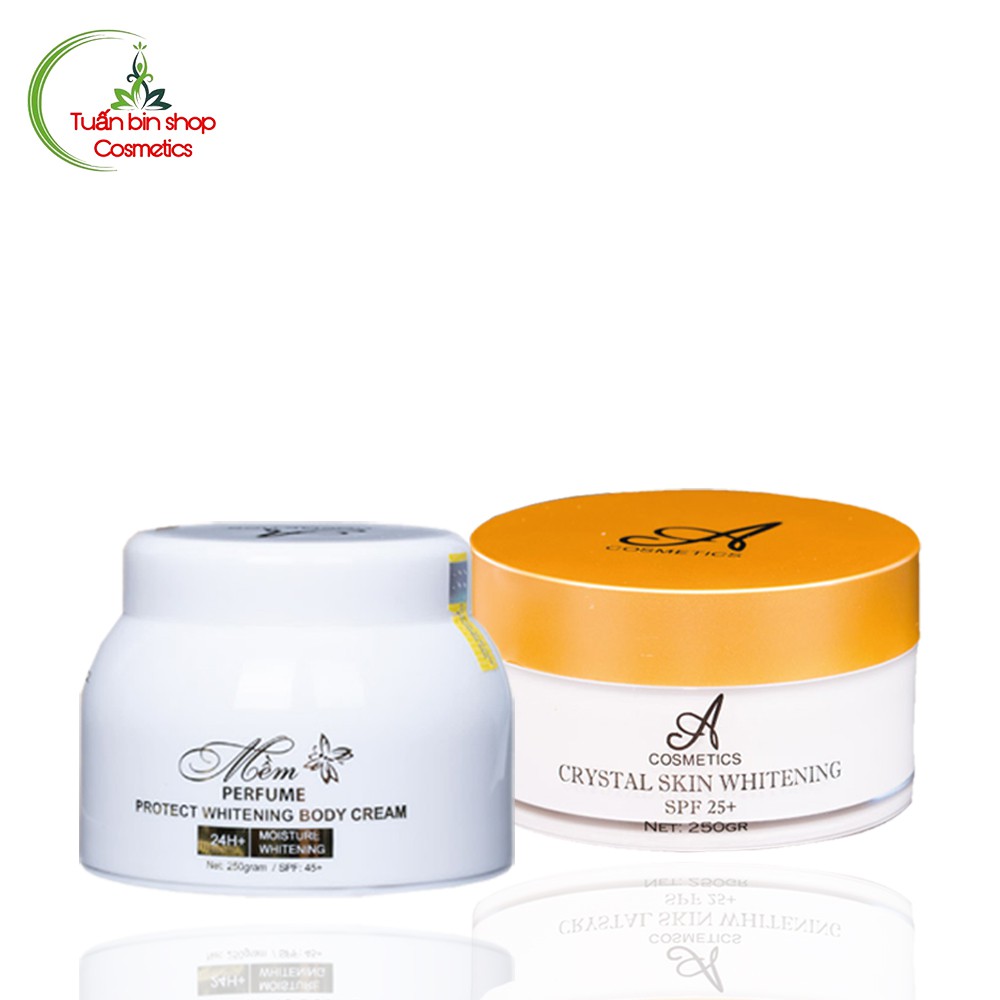 Bộ sản phẩm dưỡng trắng da body Acosmetics (Ủ trắng pha lê tinh thể nước và Kem body mềm) | BigBuy360 - bigbuy360.vn