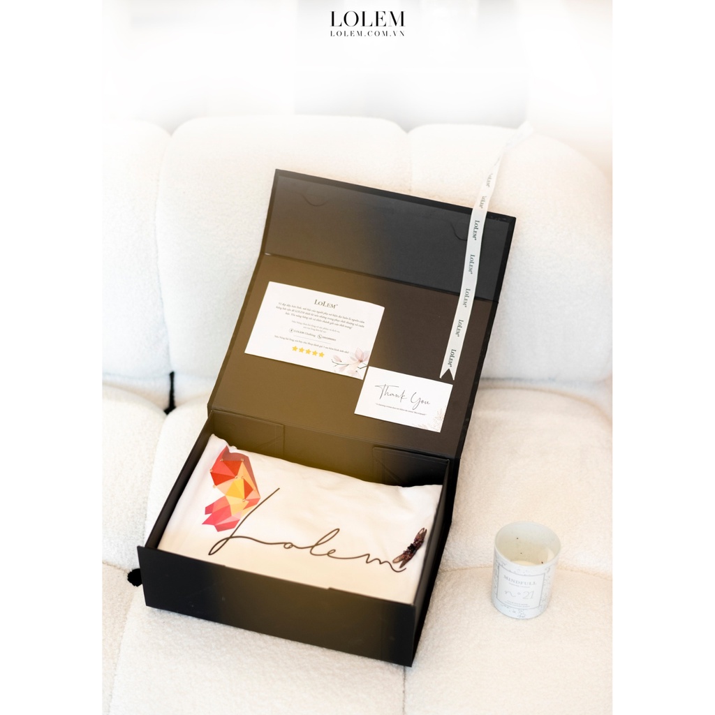 Áo thun nữ in chữ LOLEM vải cotton 100% thoáng mát