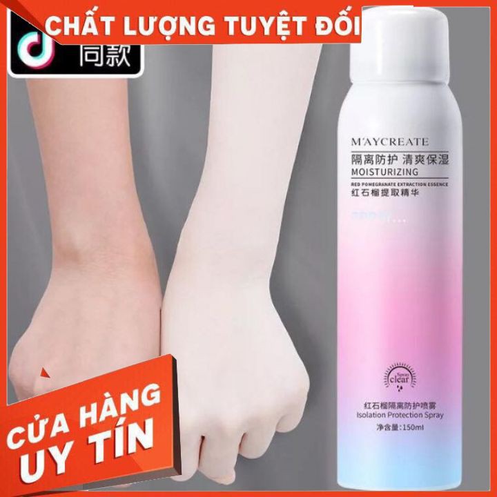 Xịt Chống Nắng Trắng Da Maycreate 150ml Nội Địa Trung