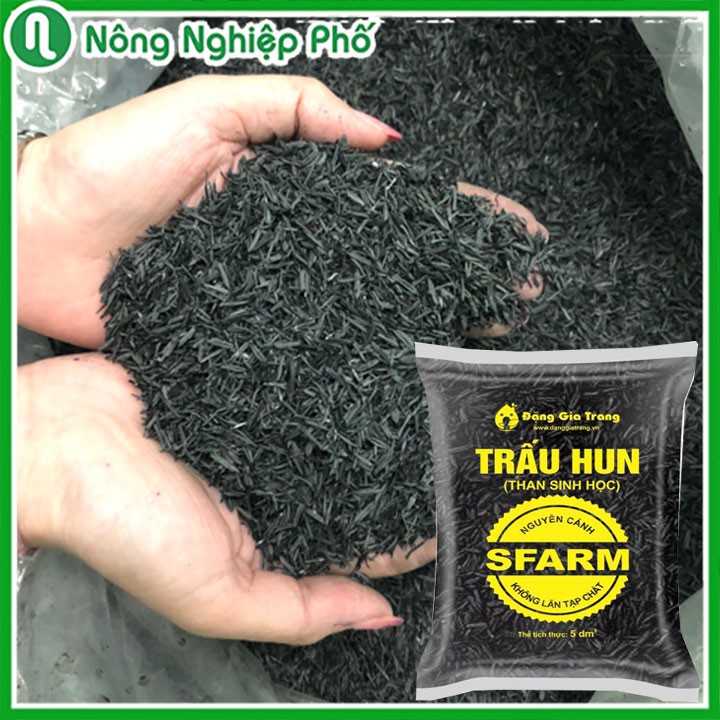 Giá Thể Trấu Hun Nguyên Cánh SFARM Đặng Gia Trang Túi 20dm3