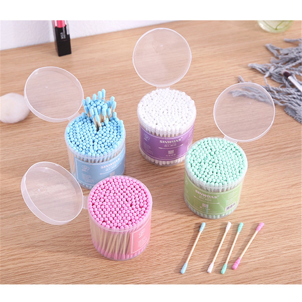 PEONY 100/200Pcs With Storage Box Disposable Beauty Applicator Tool Double Heads Health Care Cotton Swabs | BigBuy360 - bigbuy360.vn