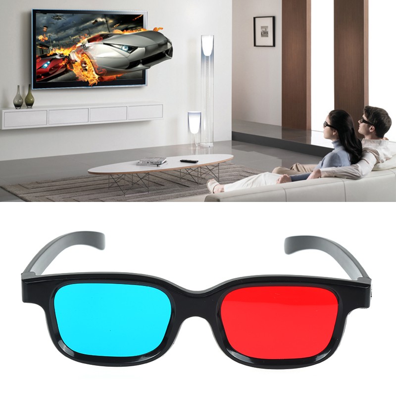 DVD Kính 3d Gọng Đen Và Đỏ Cho Tv, Xem Phim 3d