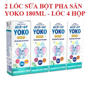 COMBO 2 LỐC SỮA BỘT PHA SẴN YOKO 180ML - LỐC 4 HỘP