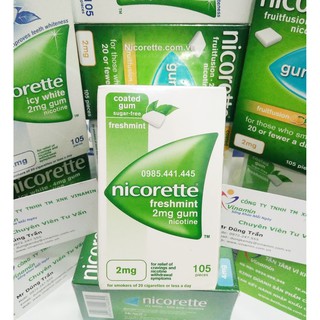 Kẹo cao su cai thuốc lá Nicorette - 2mg