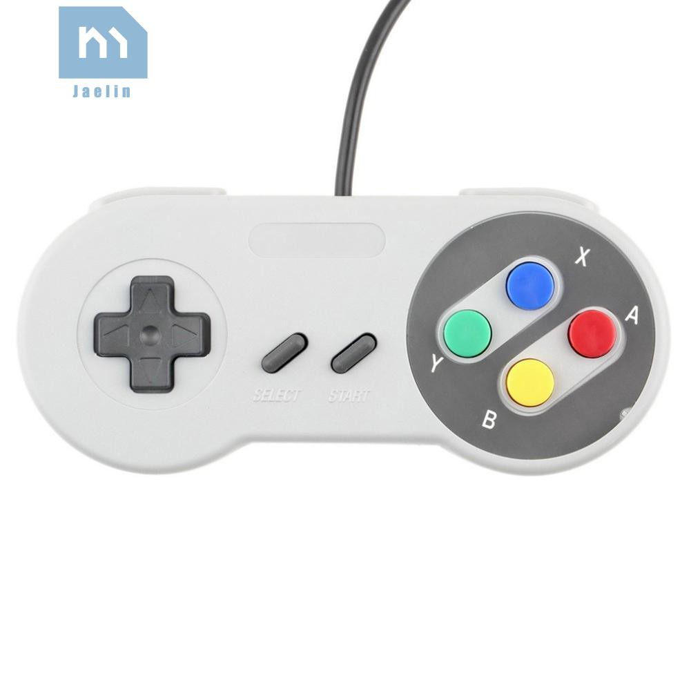 Tay cầm chơi game 4 nút Nintendo SNES tích hợp cáp USB cho máy tính PC/Mac