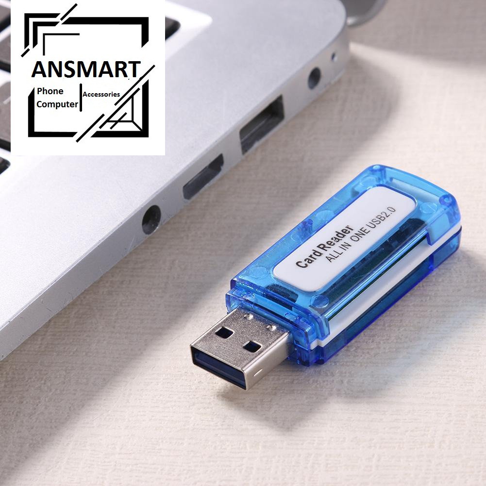 Đầu đọc thẻ nhớ đa năng 4 trong 1 cổng USB 2.0 cho thẻ nhớ SD/TF/T-Flash/M2