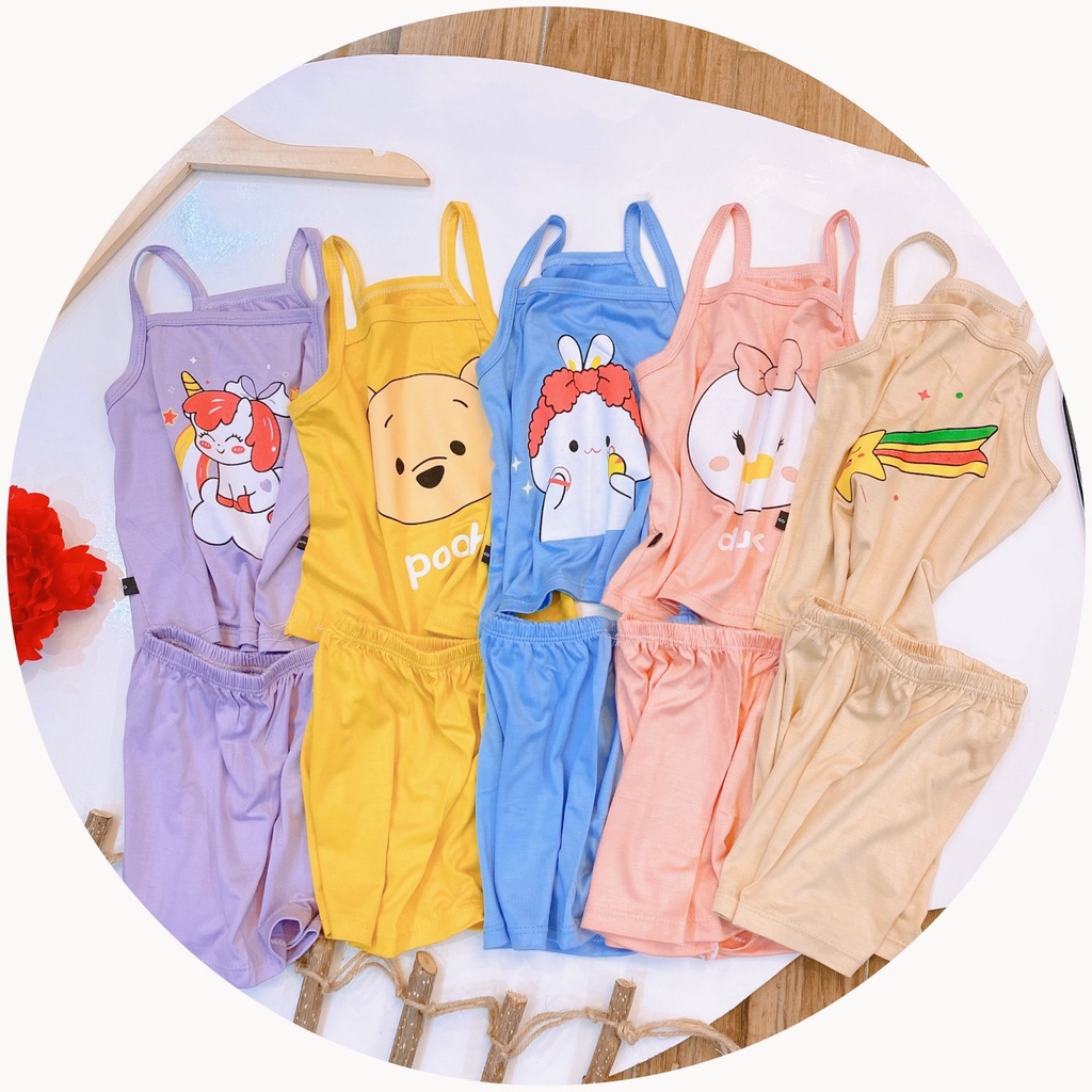 Bộ 2 dây bé gái thun lạnh siêu mát siêu dễ thương