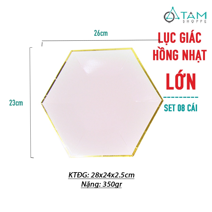 Set đồ giấy trang trí tiệc tông màu Hồng nhạt SETDG-04
