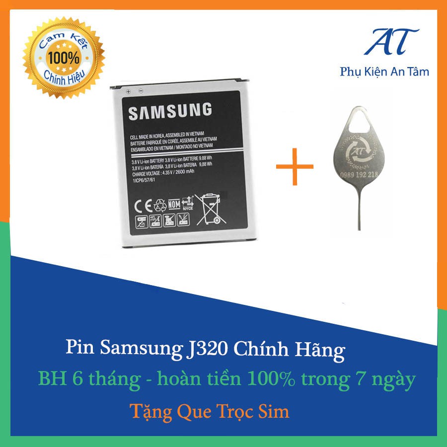 Pin Galaxy J3 2016 zin hãng (J320) (Que chọc sim)