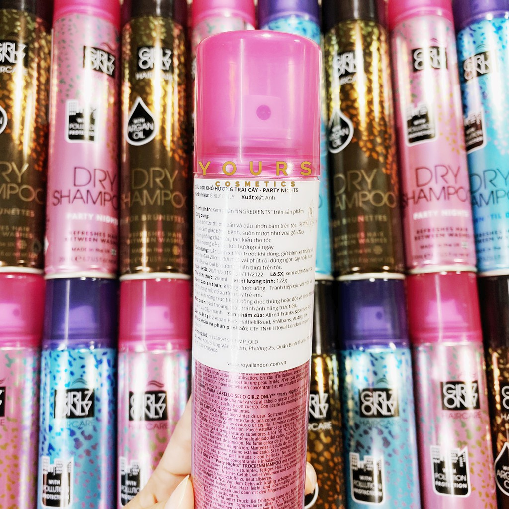 [Đại Lý Chính Thức] Dầu Gội Khô Girlz Only Hương Trái Cây Party Nights Dry Shampoo 200ml - - Kiểm Định An Toàn Bộ Y Tế