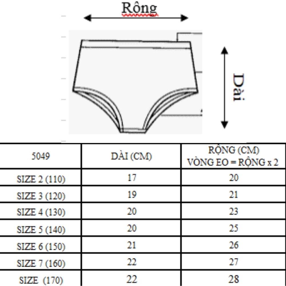 Quần lót trẻ em Rabity kháng khuẩn chất liệu micro modal gỗ sồi nhập khẩu cao cấp màu bé gái 5049