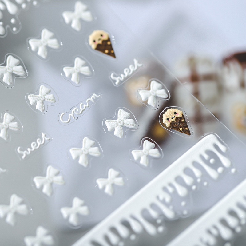 Stick gấu kẻ lụa 5d