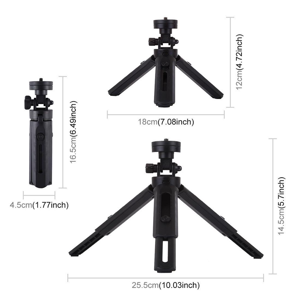 BTLIMER Giá Đỡ Ba Chân Di Động Kèm Vít 1 / 4 inch Cho Máy Ảnh DSLR