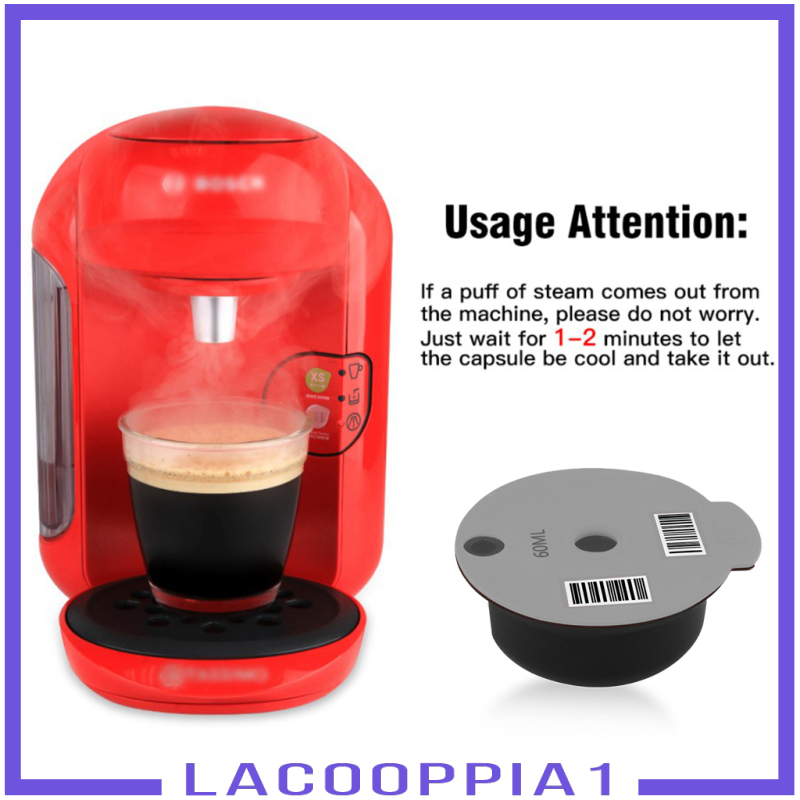 [LACOOPPIA1]Reusable Coffee Capsule Pod Slicone Lid Fits Bosch for Tassimo Machine