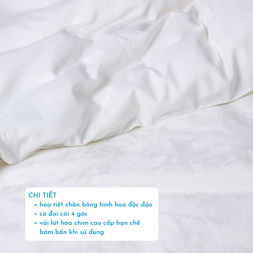 Ruột chăn hè 2mx2m2 DREAMHOME trần bông tấm mỏng mát có dây buôc cố định 4 góc ruột chăn