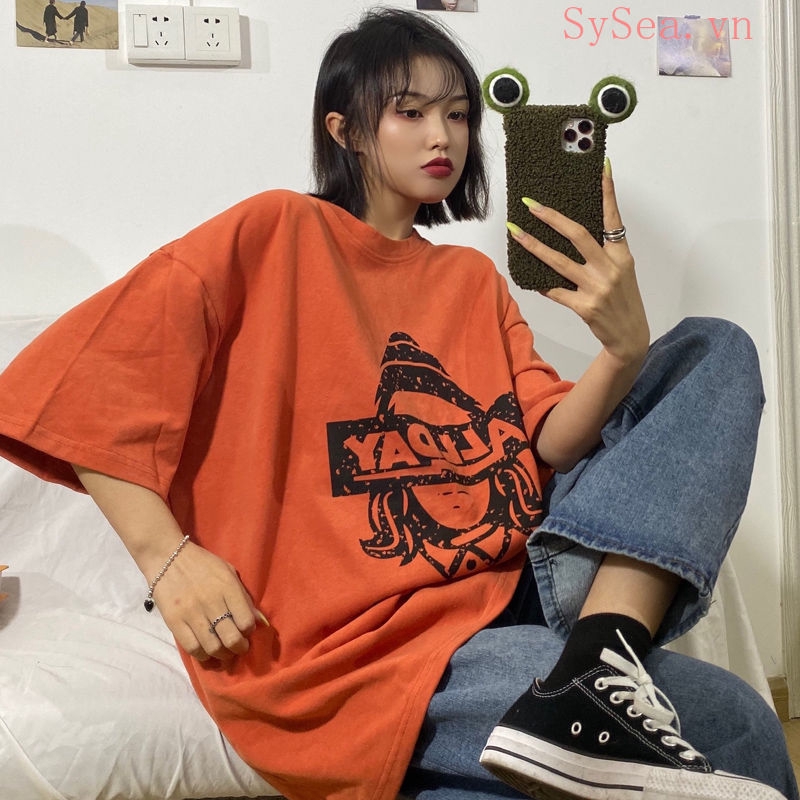 Áo Thun Tay Ngắn Dáng Rộng Phong Cách Hàn Quốc Trẻ Trung Cho Nữ áo thun trơn tay cộc
