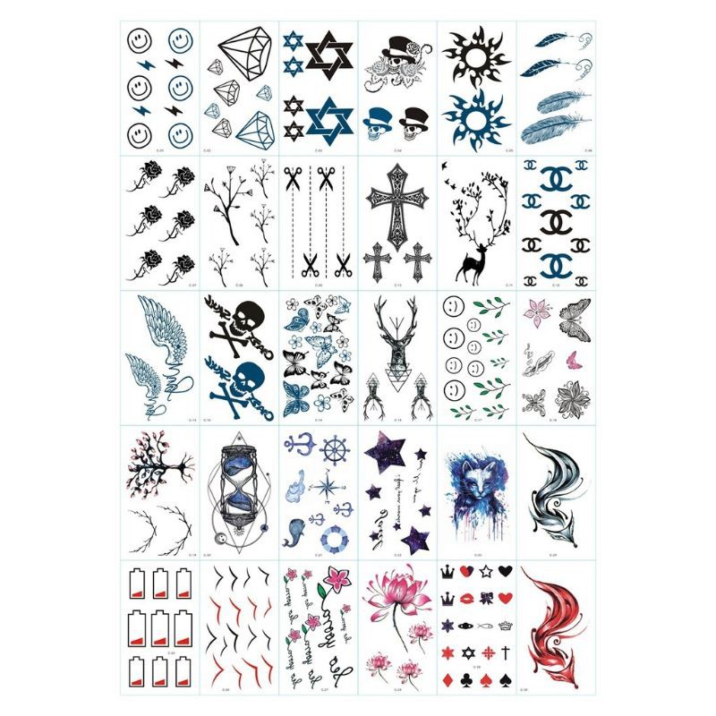 Hình xăm dán 3D siêu đẹp (set 3 tấm) ngẫu nhiên