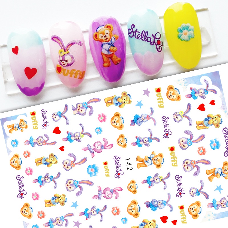 Sticker 3D Hoạt Hình Disney Duffy Stellalou Shelliemay - Hình dán móng tay 141/142/143