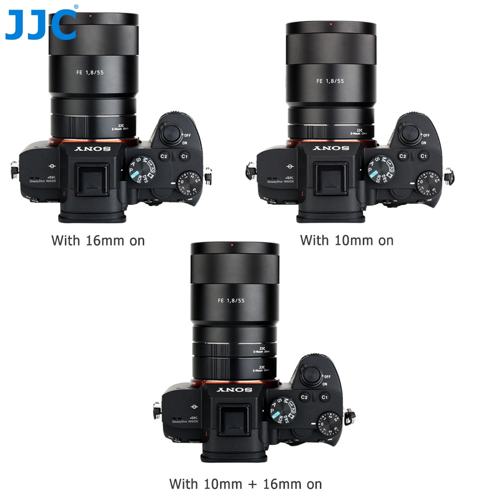 Ống mở rộng tự động JJC ngàm E chuyển đổi ống kính chụp macro cho Sony A7R5/7M4/7S3/9/7R V/7M IV A7S III II A7C A9 II
