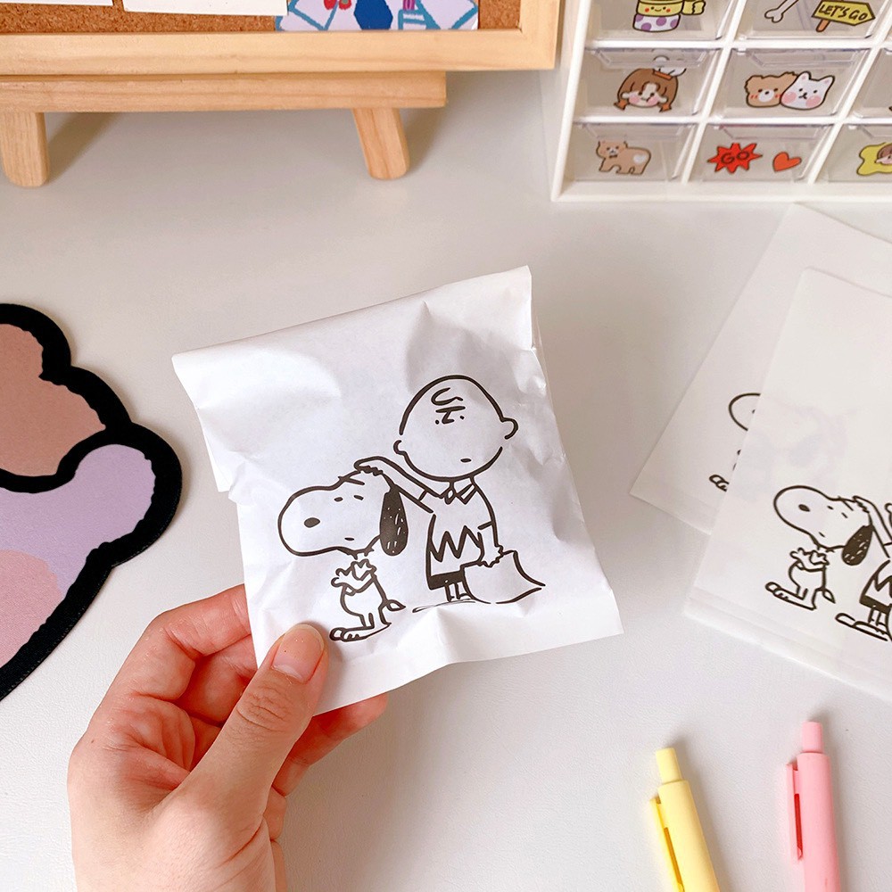 Túi Giấy Đựng Quà Mini In Hình Snoopy & Charlie Dễ Thương ins Lyanwn