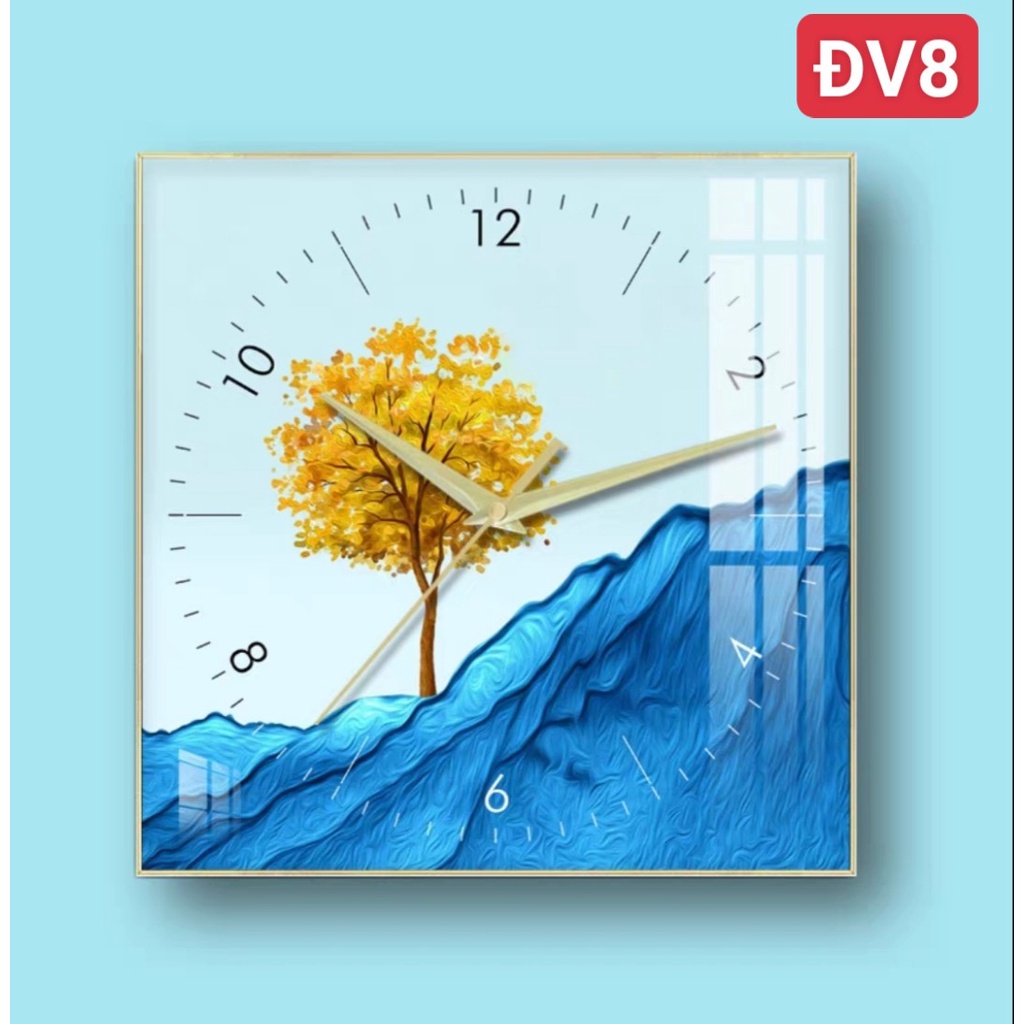 Đồng hồ treo tường VUADECOR hình vuông tráng gương kim trôi cao cấp (Tặng pin và đinh treo)