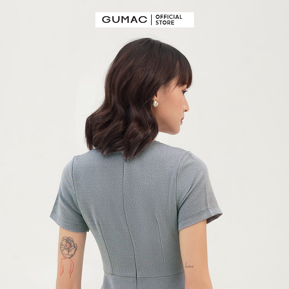 [Mã MABR07062 giảm 8% tối đa 50K đơn từ 249K] Đầm body nữ phối phụ kiện GUMAC thiết kế trẻ trung, cá tính màu xám DB391 | BigBuy360 - bigbuy360.vn