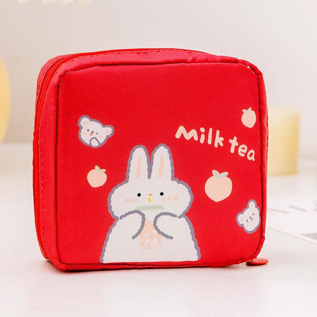 Túi Đựng Băng Vệ Sinh / Khăn Ăn Cỡ Lớn Họa Tiết Hoạt Hình Dễ Thương Cho Bé Gái