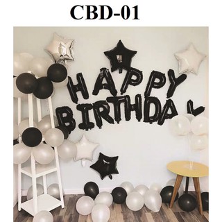THANH LÝ NGHỈ BÁN - Y Hình - Combo set bóng sinh nhật tông đen CBD-01