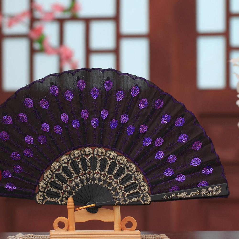 ORIENTLII Quạt Xếp In Họa Tiết Phong Cách Trung Hoa