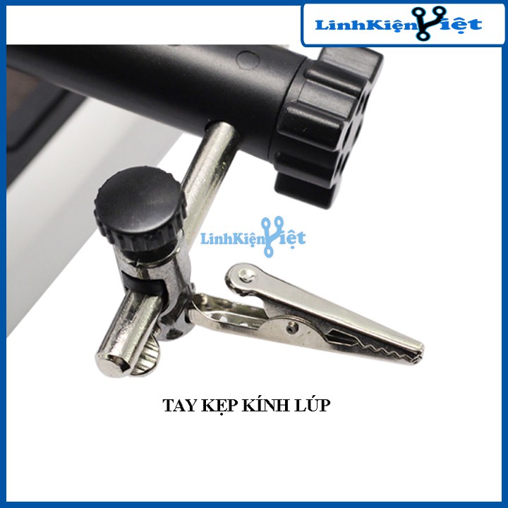 Kính Lúp Đa Năng Tay Kẹp Có Đèn 16129DC 90mm