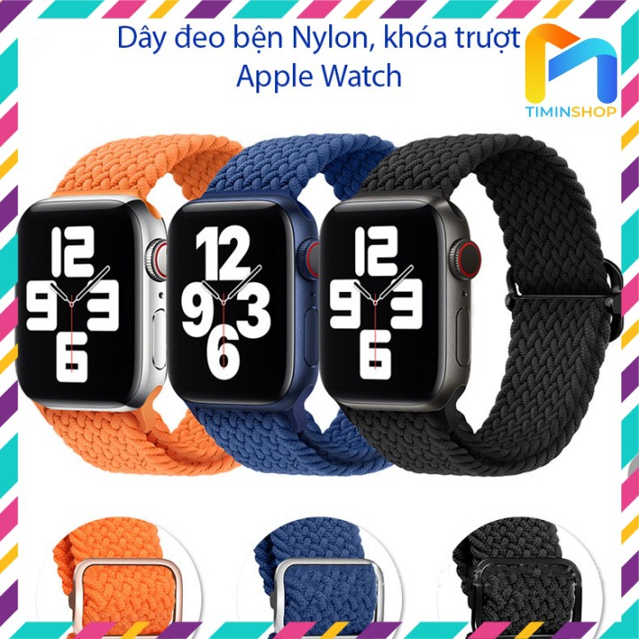 Dây Apple Watch series 7/ 6/ 5/ 4/ 3/ SE - Dệt bằng Nylon, khóa trượt