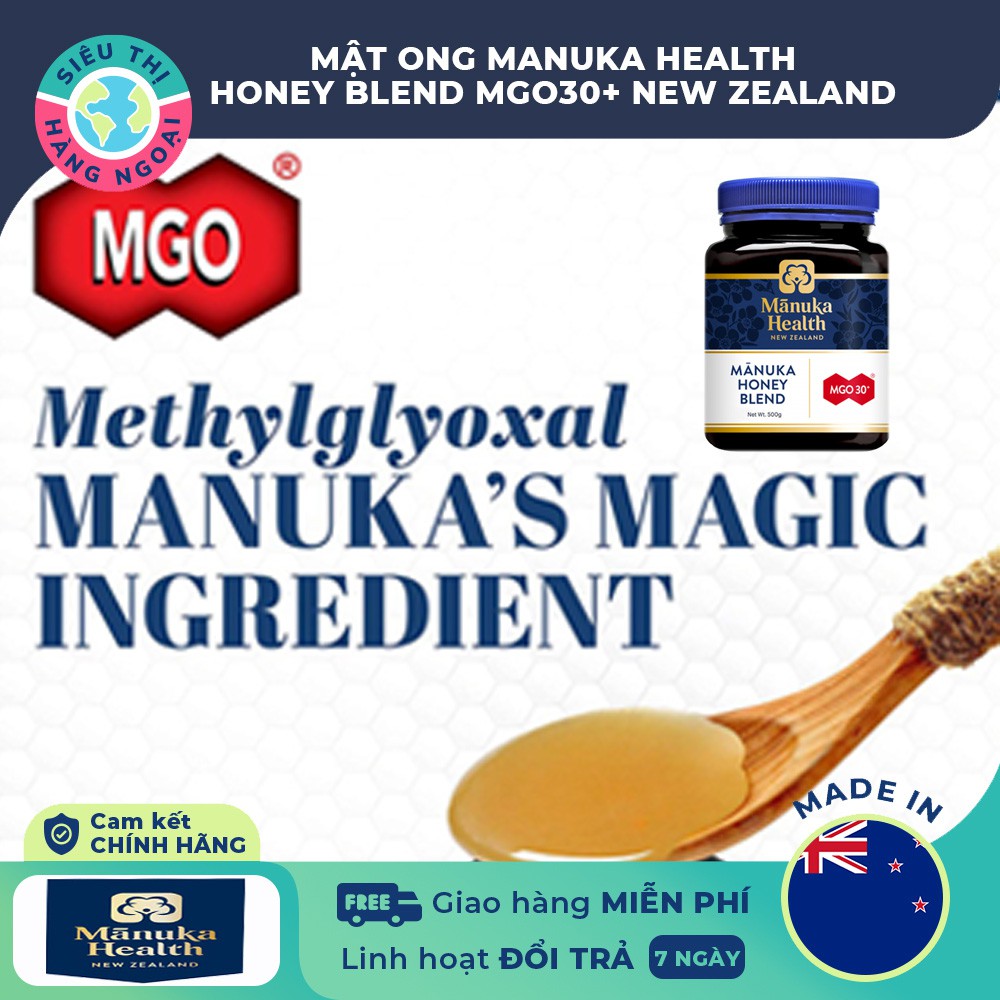 Mật ong Manuka - Honey Manuka Health MGO 30+ New Zealand Hộp 500g