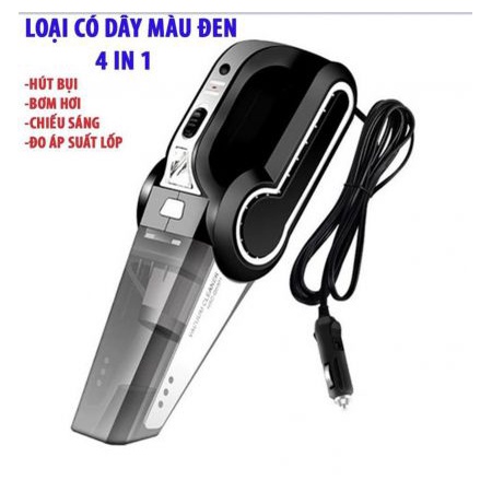 Máy Hút Bụi Ô Tô - Máy Bơm Lốp Ô Tô - Đa Năng 4 Trong 1 Vacuum Cleaner