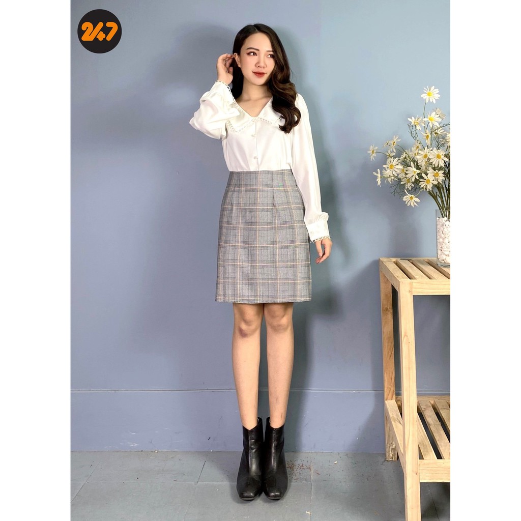 [Mã FAMAYWA giảm 10K đơn 50K] Chân Váy Chữ A Lưng Cao Họa Tiết Sọc Caro Thời Trang | BigBuy360 - bigbuy360.vn