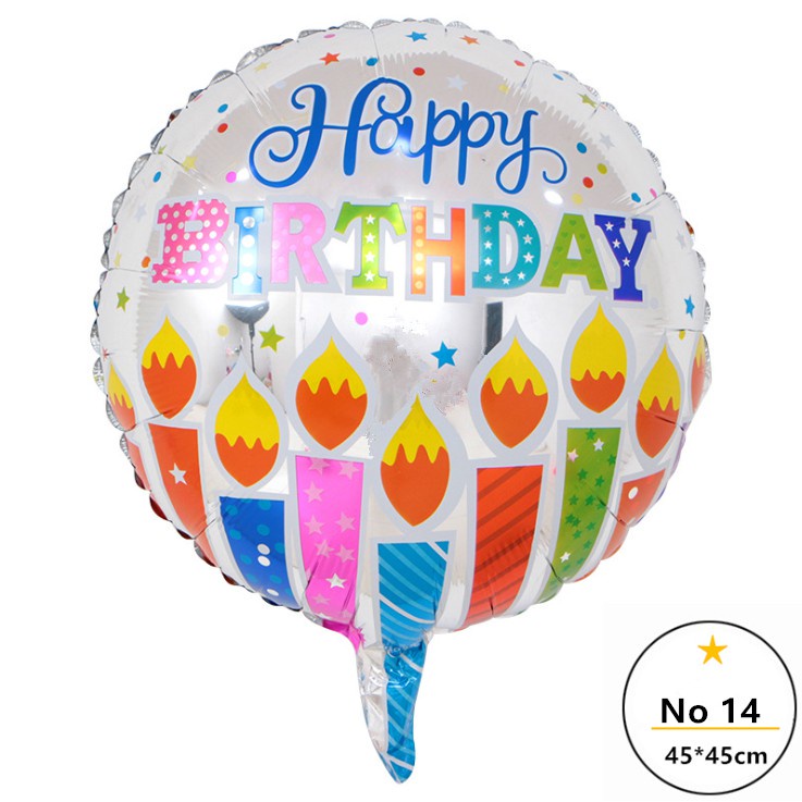 Bong Bóng Lõi Nhôm Hình Chữ HAPPY BIRTHDAY 18 INCH Dùng Trang Trí Tiệc Sinh Nhật