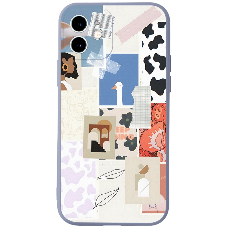 Ốp lưng JURSUE mềm viền vuông hình dễ thương đẹp cho iPhone 13 12 11 Pro Max SE 2020 X XR XS 8 7 ip 6S 6 Plus Y2078